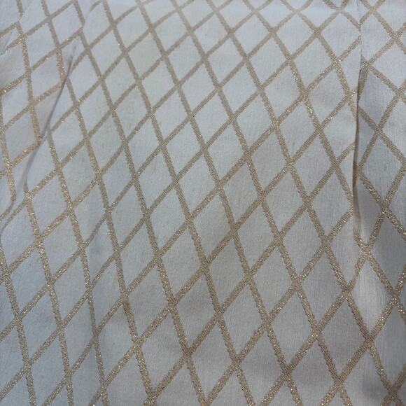 Vince Camuto cream gold metallic fit flare dress. Knee length. Size 6. Holiday - Picture 3 of 9